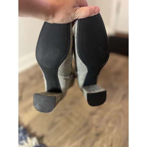 Sugar Element Women's Heeled Ankle Boots Pewter Sparkle Fabric US Size 6 Medium - Picture 13 of 14